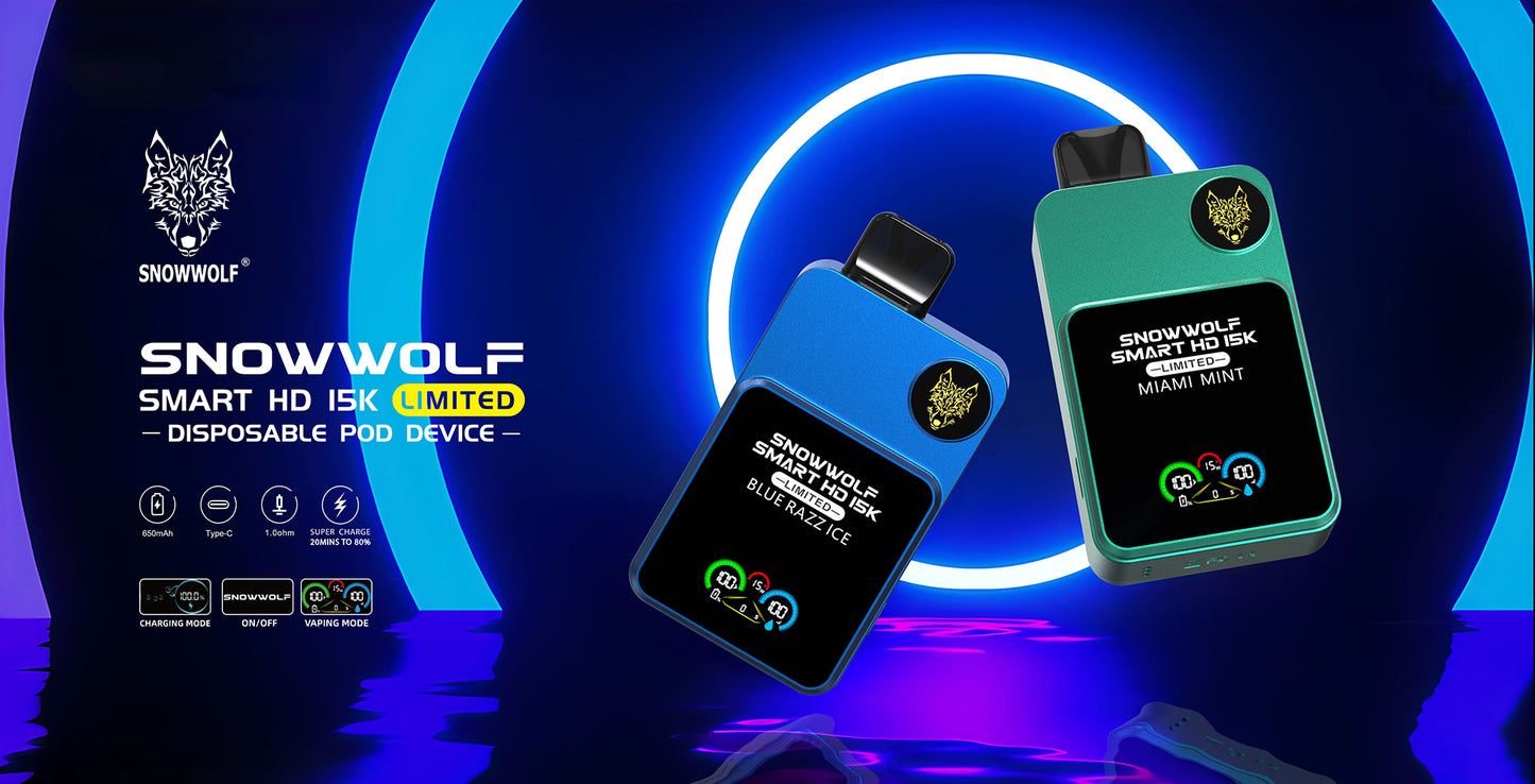 VAPORIZADOR DESECHABLE SNOW WOLF 15 K PUFF PROMO