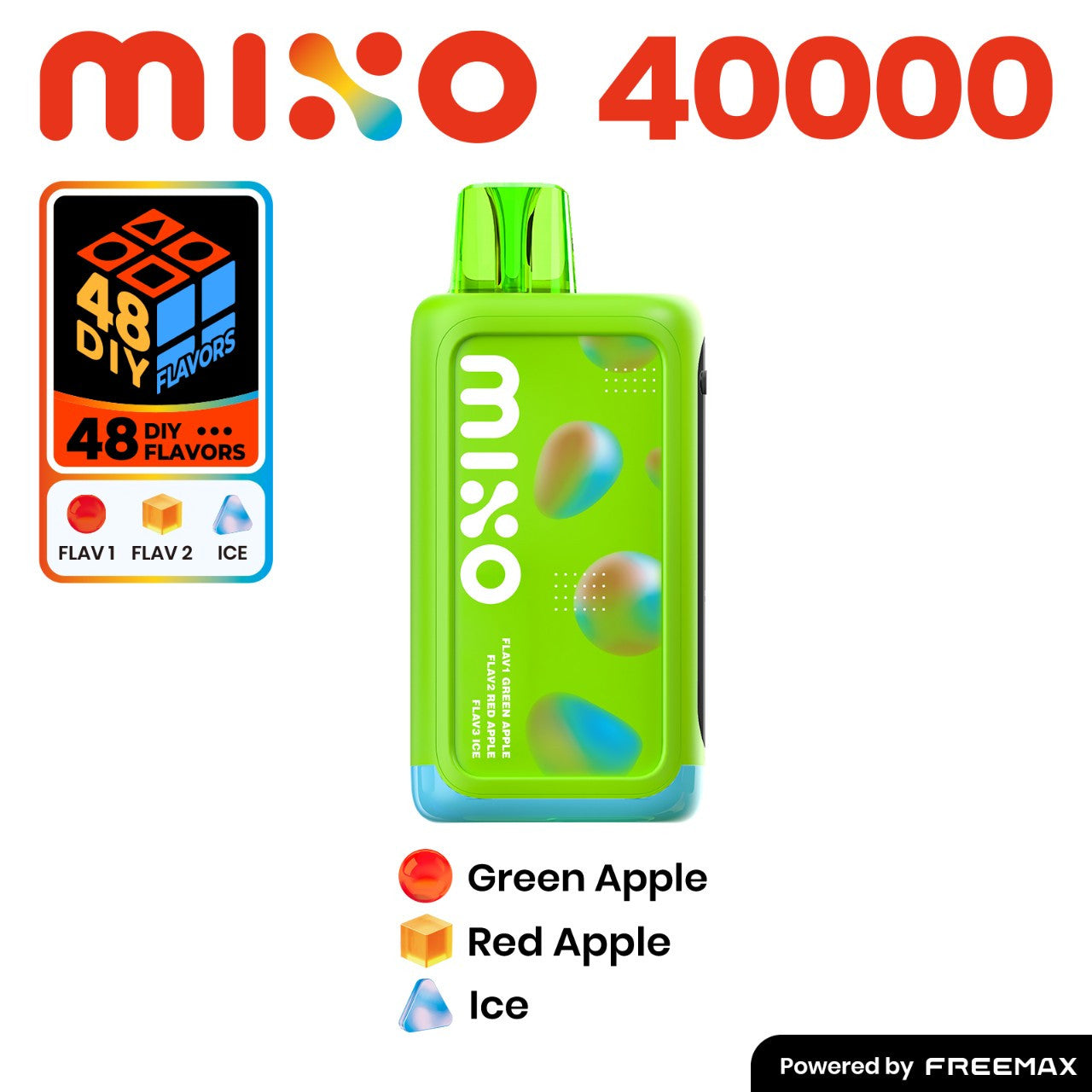VAPORIZADOR DESECHABLE MIXXO 40 MIL PUFF 2 SABORES REGULADOR DE ICE