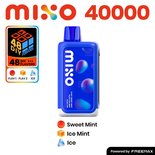 VAPORIZADOR DESECHABLE MIXXO 40 MIL PUFF 2 SABORES REGULADOR DE ICE